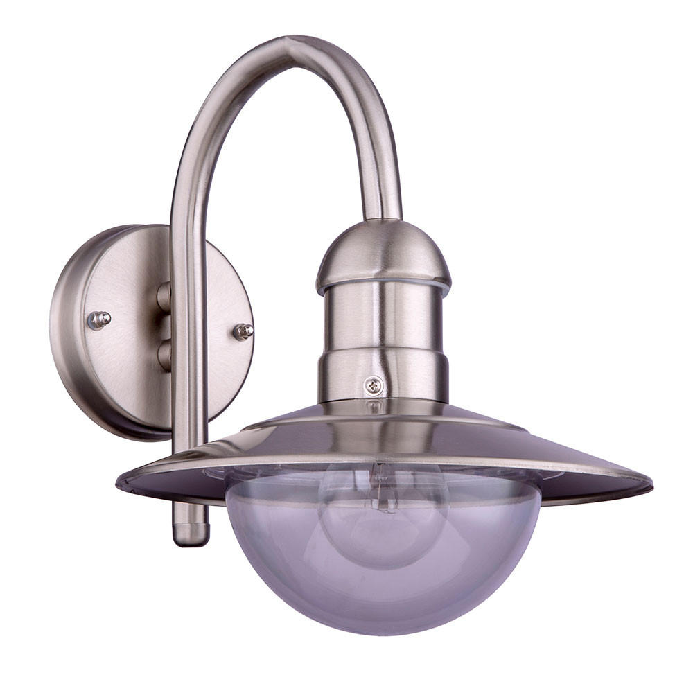 WANDLAMPE Edelstahl Silber Klar - Silberfarben, Metall (31/24/30cm) - Globo Lighting