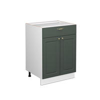 KÜCHENUNTERSCHRANK Fame-Line Grün-Gold Landhaus 60 cm mit Schublade ohne AP - Weiß/Grün, Holzwerkstoff (60/82/51.6cm) - Vicco