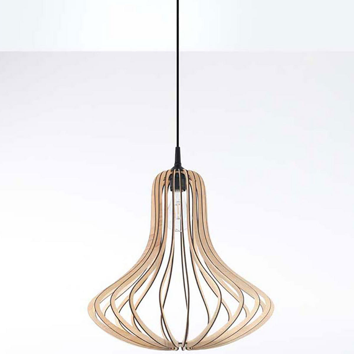 HÄNGELEUCHTE Holz Braun Lamellen - Braun, Holz (41/41/110cm)