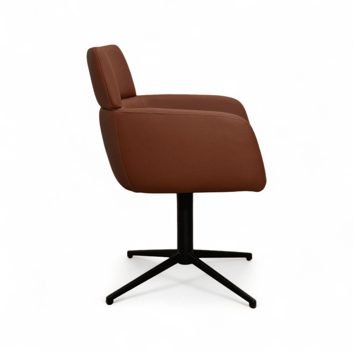 STUHL 1 Stück in Echtleder Dunkelbraun - Schwarz/Braun, Leder/Metall (58/83/58cm) - Furnhouse