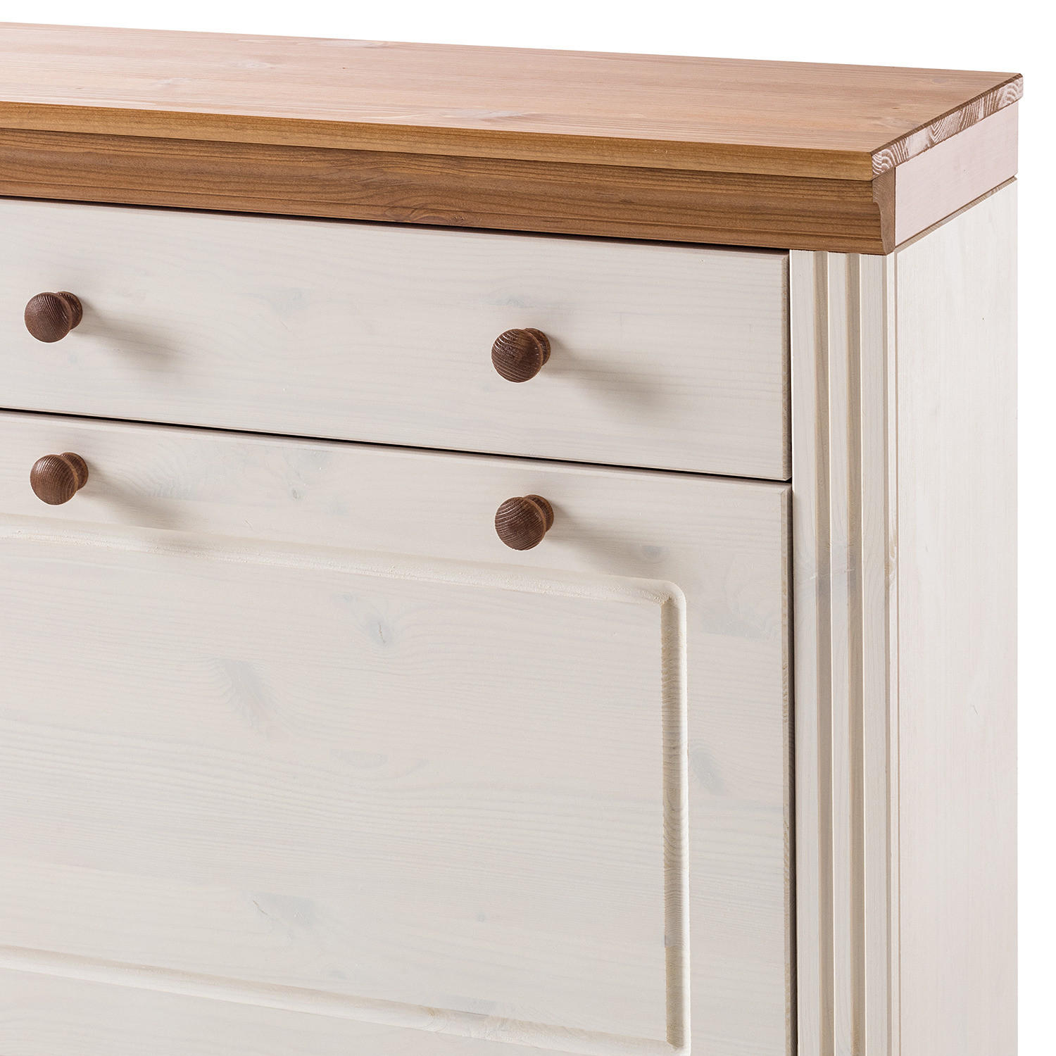 SCHUHKIPPER mit 2 Klappen - Weiß, Holz (70/108/27cm) - home24