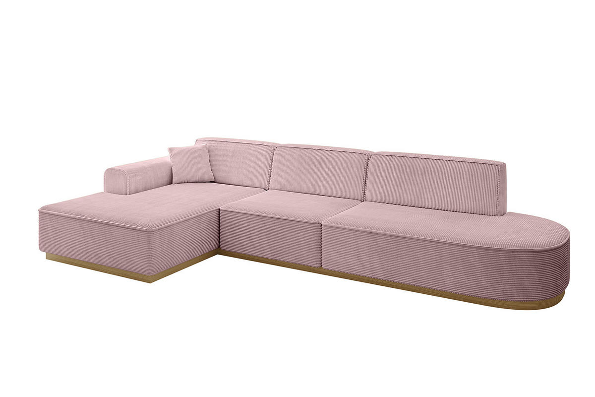ECKSOFA Ottomane Links IREA-L2-v2 - 327x165x80 cm Rosa - Rosa, Holzwerkstoff/Textil (327/165cm) - ALTDECOR