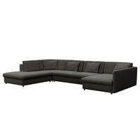 WOHNLANDSCHAFT - Anthrazit/Schwarz, Kunststoff/Textil (431/84/272cm) - home24