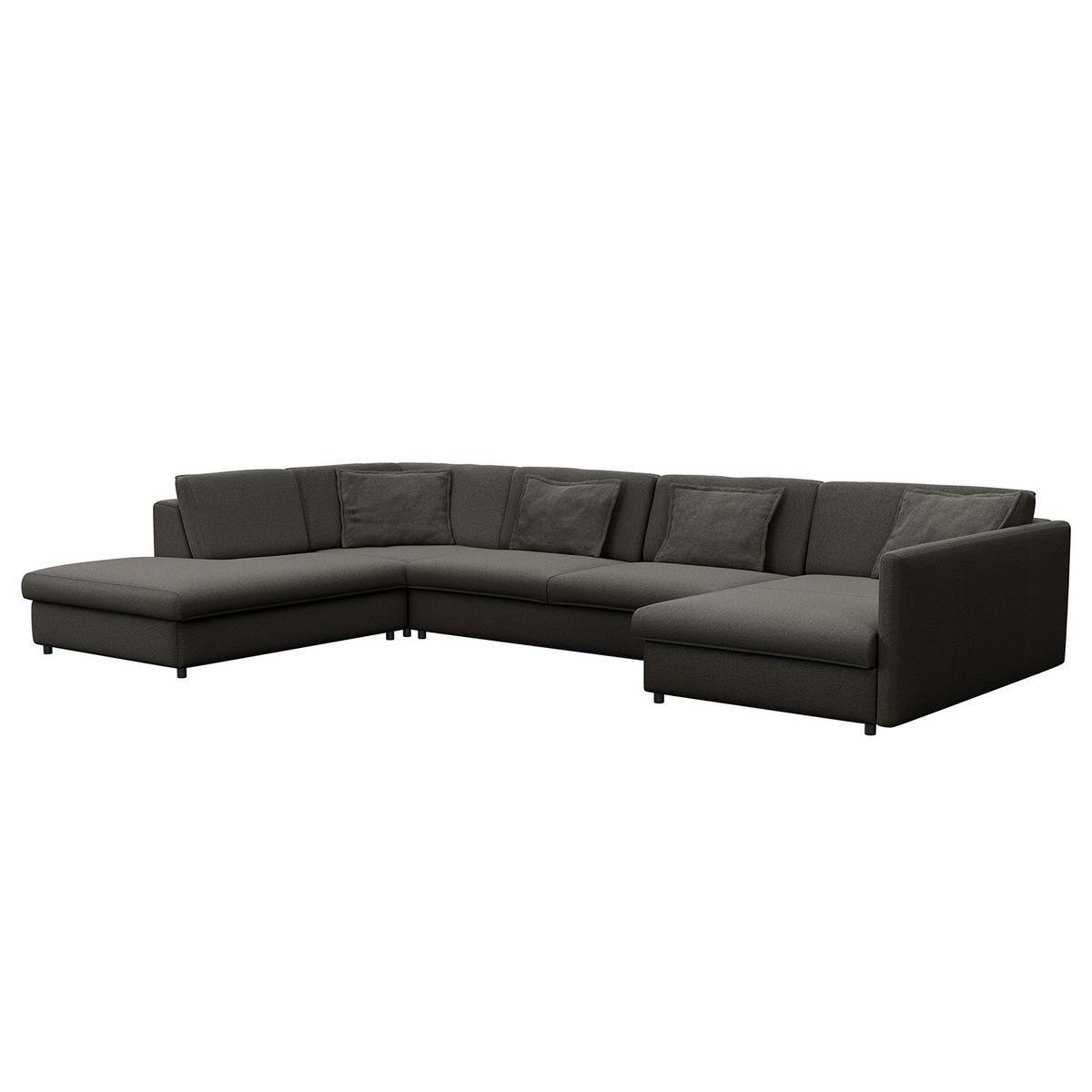 WOHNLANDSCHAFT - Anthrazit/Schwarz, Kunststoff/Textil (431/84/272cm) - home24