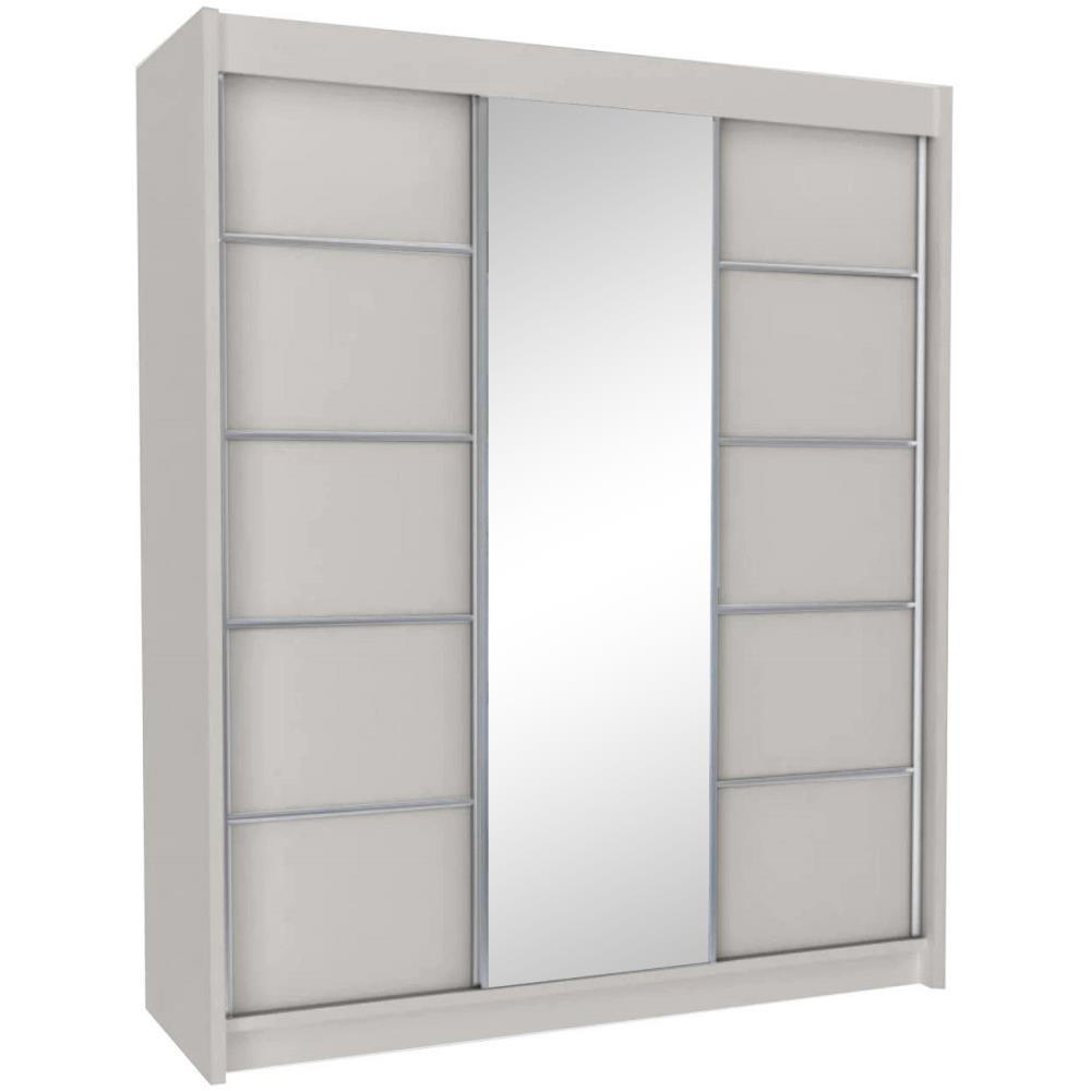 SCHWEBETÜRENSCHRANK Marika II 240/216/61 kaschmir mit Spiegel und Schubladen - Kaschmir, Holzwerkstoff (240/216/61cm) - Beautysofa