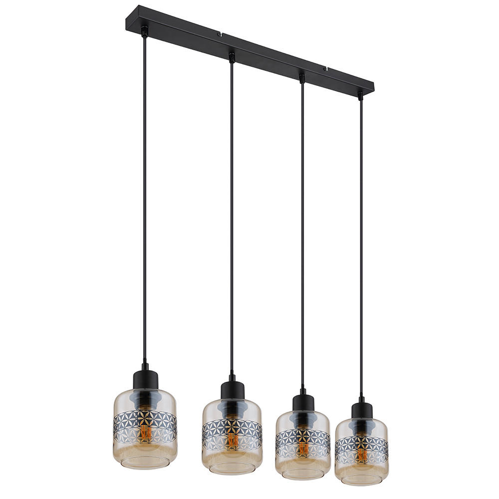 LED HÄNGELEUCHTE Metall Schwarz - Schwarz, Glas (71/11/120cm) - Globo Lighting