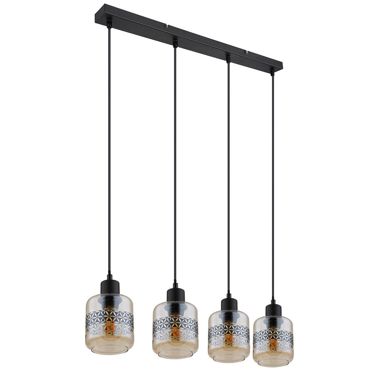 LED HÄNGELEUCHTE Metall Schwarz - Schwarz, Glas (71/11/120cm) - Globo Lighting