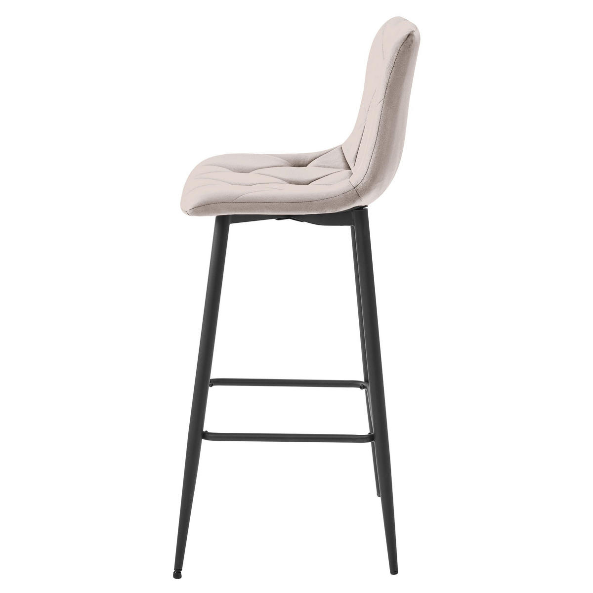 BARHOCKER KODA dunkelbeiger Sitz, schwarze Basis - Sandfarben/Beige, Textil (43.5/104/32.5cm) - Valora