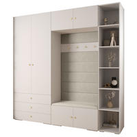 GARDEROBEN-SET 236,7/240/47 - Goldfarben/Schwarz, Holz/Kunststoff (240/236.7/47cm) - Abiks Möbel