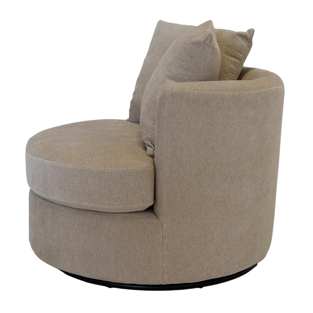 DREHSESSEL rund aus Stoff, taupe - Taupe, Textil (93/84/88cm) - Giga Meubel