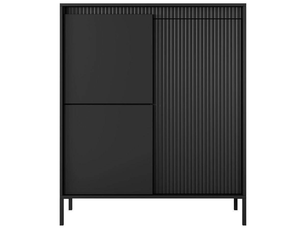 KOMMODE Schwarz 104/124/40 cm Sorano - Schwarz, Naturmaterialen/Metall (104/124/40cm) - Graingold