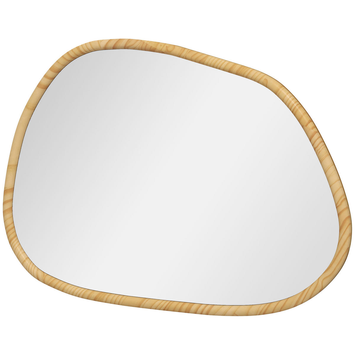 WANDSPIEGEL DE-14264 organische Form, Holzrahmen Natur - Naturfarben, Holz (70/50/2.1cm) - ComfortXL