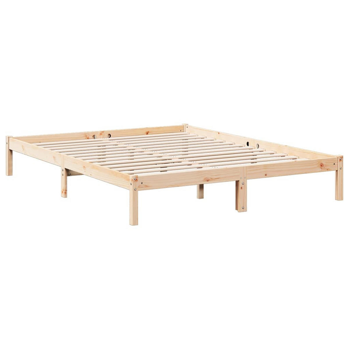 MASSIVHOLZBETT Extra Lang Ohne Matratze 140/220 Kiefernholz - Braun, Holz (140/220cm) - vidaXL