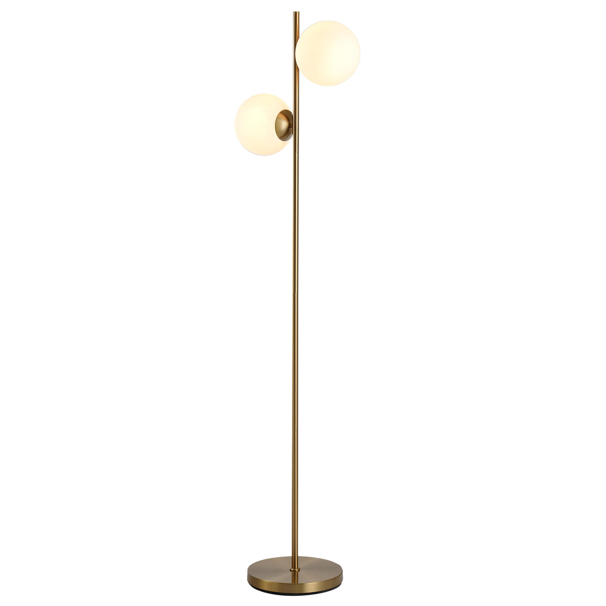 HOMCOM STOJACÍ LAMPY Stojací lampa 2dílný skleněný stínidlo Zlatá+Bílá