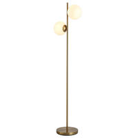STEHLAMPE, Stahl+Glas, Golden+Weiß - Goldfarben/Weiß, Metall (39/28/165cm) - HOMCOM