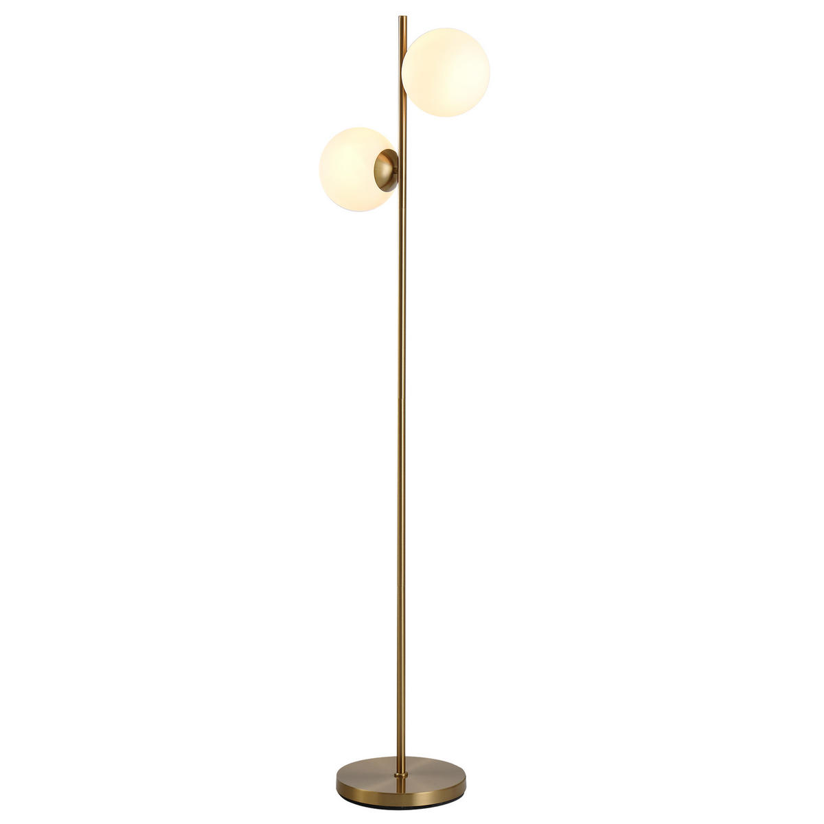 STEHLAMPE, Stahl+Glas, Golden+Weiß - Goldfarben/Weiß, Metall (39/28/165cm) - HOMCOM