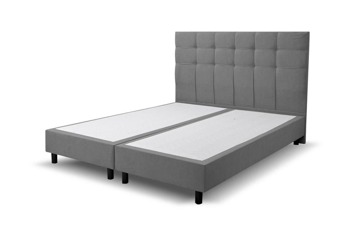 BOXSPRINGBETT Paris, Polsterbett Maße: 140x200 cm, Farbe: Grau, Velourstoff, Doppelbett mit Bonell-Matratze H3 inkl. Topper - Grau, Holz/Kunststoff (140/200cm) - VENASI MÖBEL