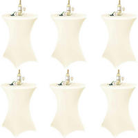 STEHTISCHHUSSE 6er Set Beige Ø 80 cm - Creme, Textil (80/110cm)