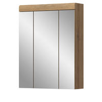 BADEZIMMER Spiegelschrank in Evoke Eiche Badschrank 3-türig 60 x 79 cm Shawn - Eichefarben, Glas/Holzwerkstoff (60/79/18cm) - Inn.Furn