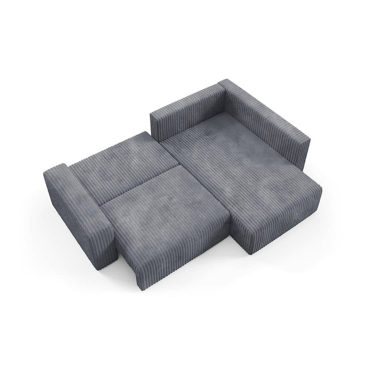 ECKSOFA Angela 4 Sitzplätze Dunkelgrau - Grau, Holz (245/182cm) - Petits-meubles