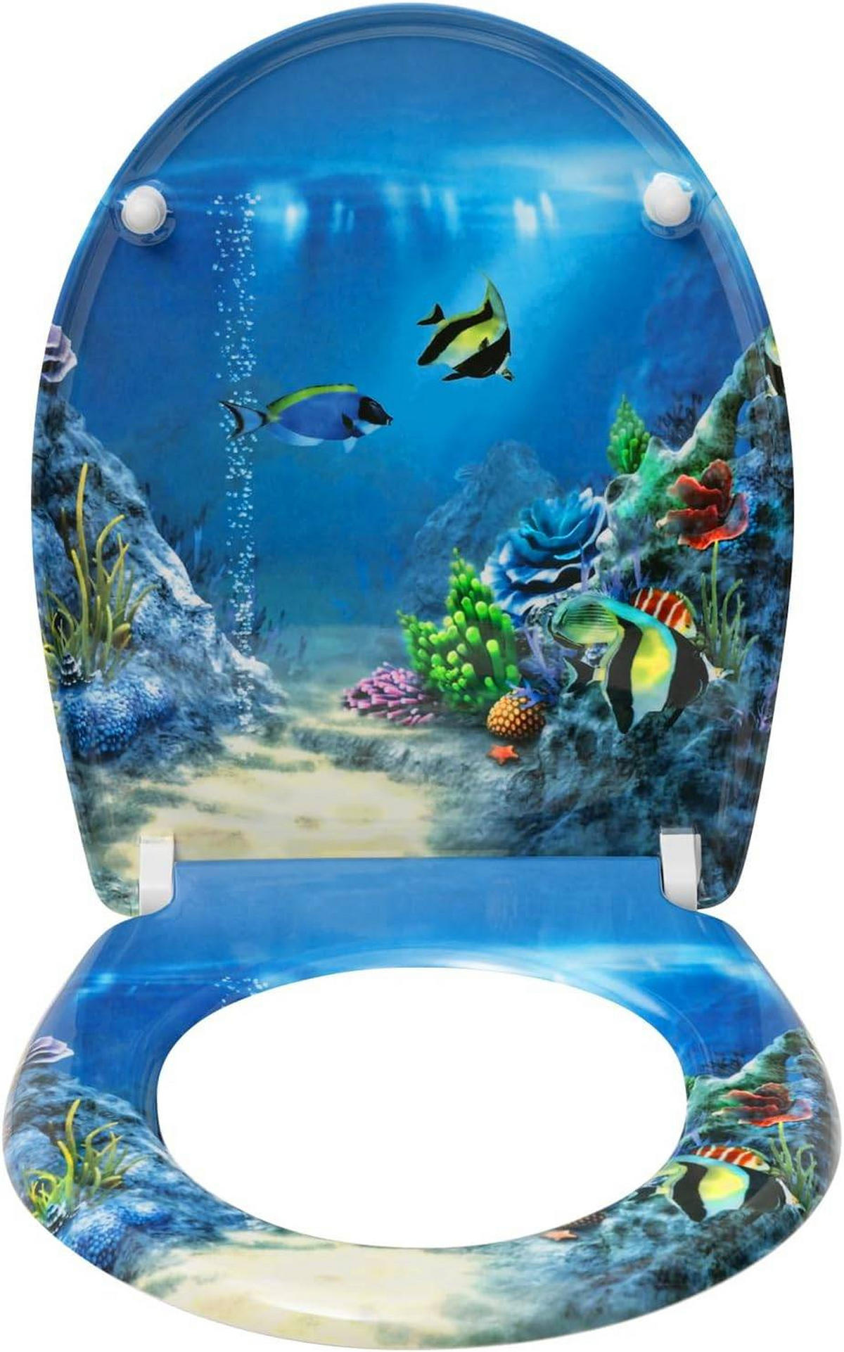 WC SITZ Toilettensitz mit Absenkautomatik, Duroplast - Blau, Kunststoff (31/2.51/48cm) - Woltu