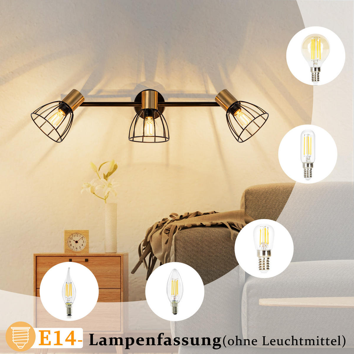 WANDLEUCHTE Glowyn 48/18/18 cm - Schwarz, Metall (18/18/48cm) - ZMH