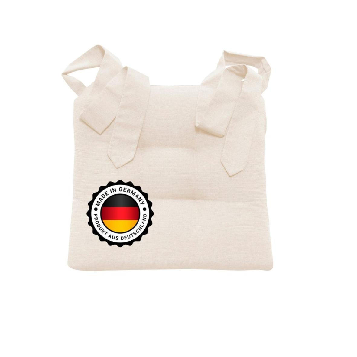 STUHLKISSEN mit Schleifenband - Creme, Textil (46/42/7cm) - Bonvionn