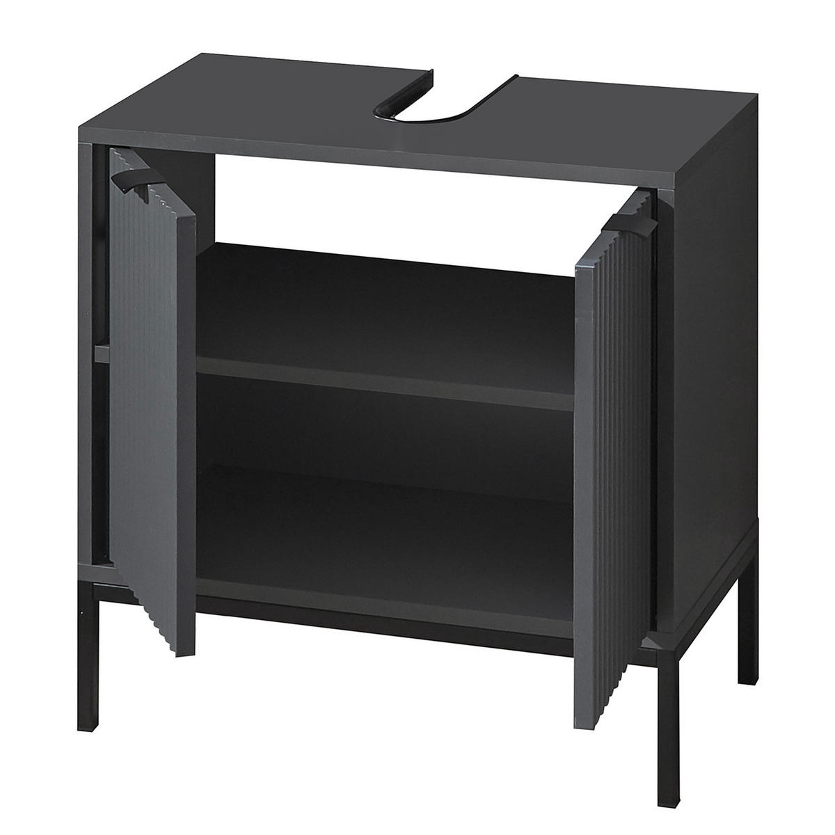 WASCHBECKENUNTERSCHRANK - Grau, Holzwerkstoff (60/60/33cm) - home24