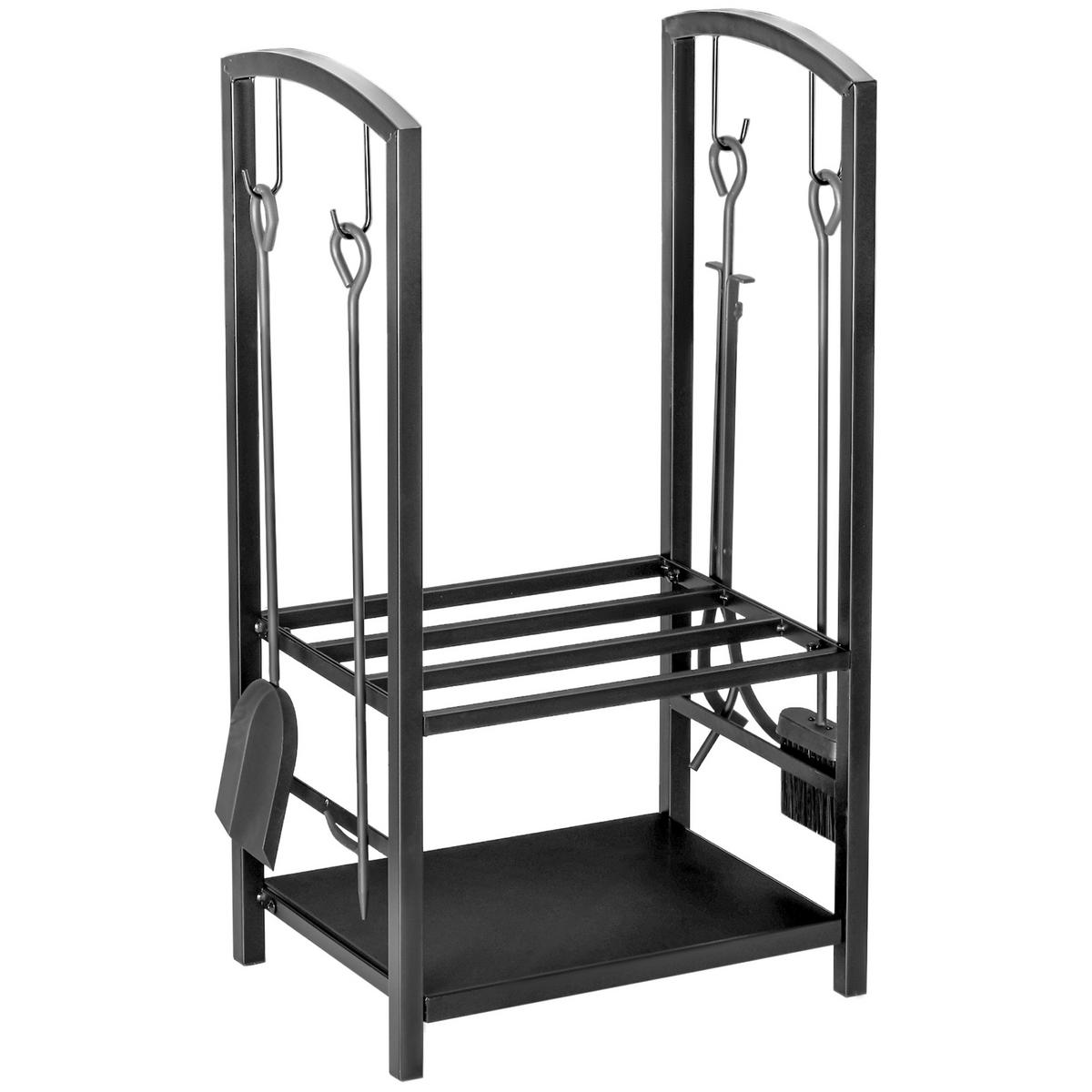 KAMINHOLZSTÄNDER, Stahl, Schwarz - Schwarz, Metall (30/745/40cm) - Outsunny