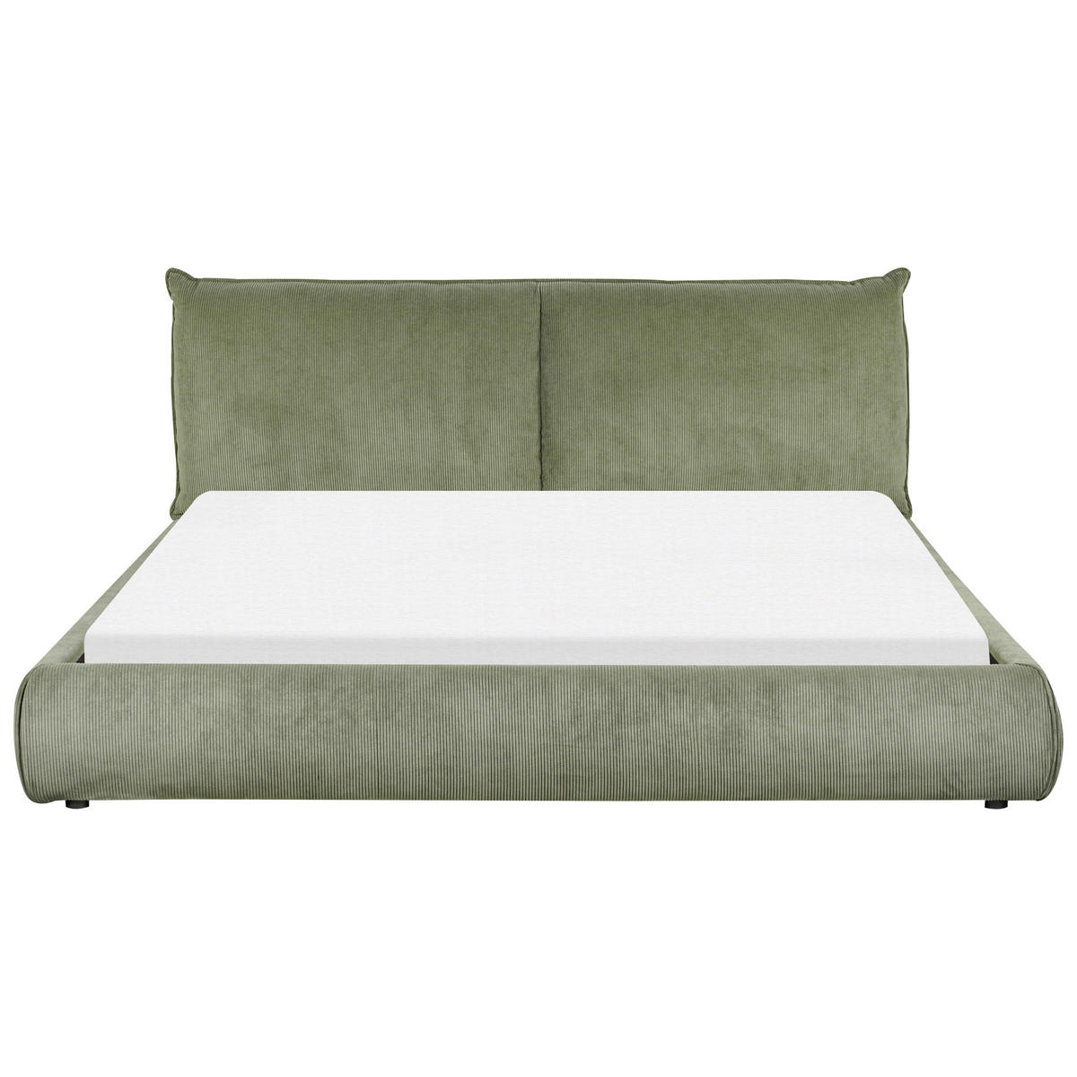 BETT mit Lattenrost Cord 180/200 cm Olivgrün Vinay - Grün, Textil (180/200cm) - Beliani