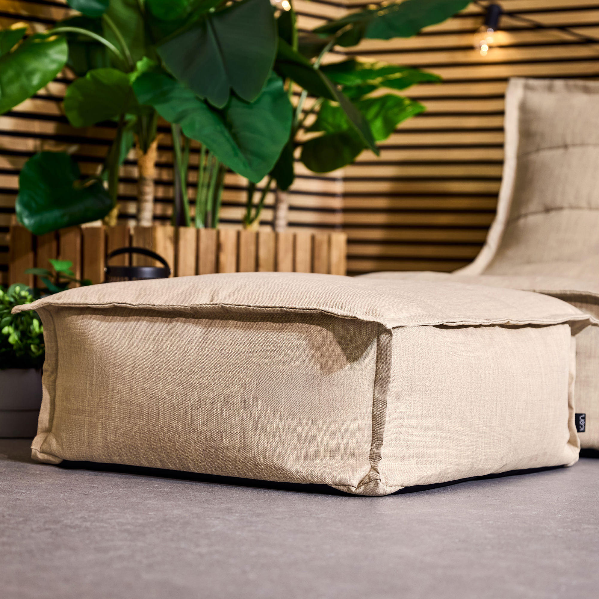 HOCKER Outdoor - Beige, Textil (71/32/71cm) - icon