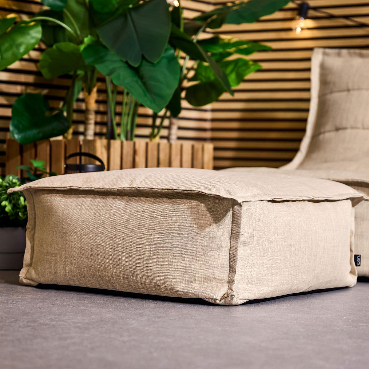 HOCKER Outdoor - Beige, Textil (71/32/71cm) - icon