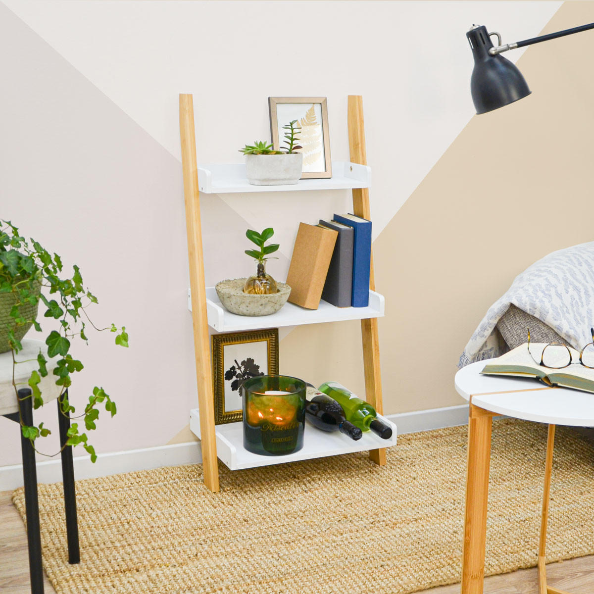 BADEZIMMER-REGAL 45x30x90 cm - Weiß, Holz (30/90/45cm) - Dunedesign