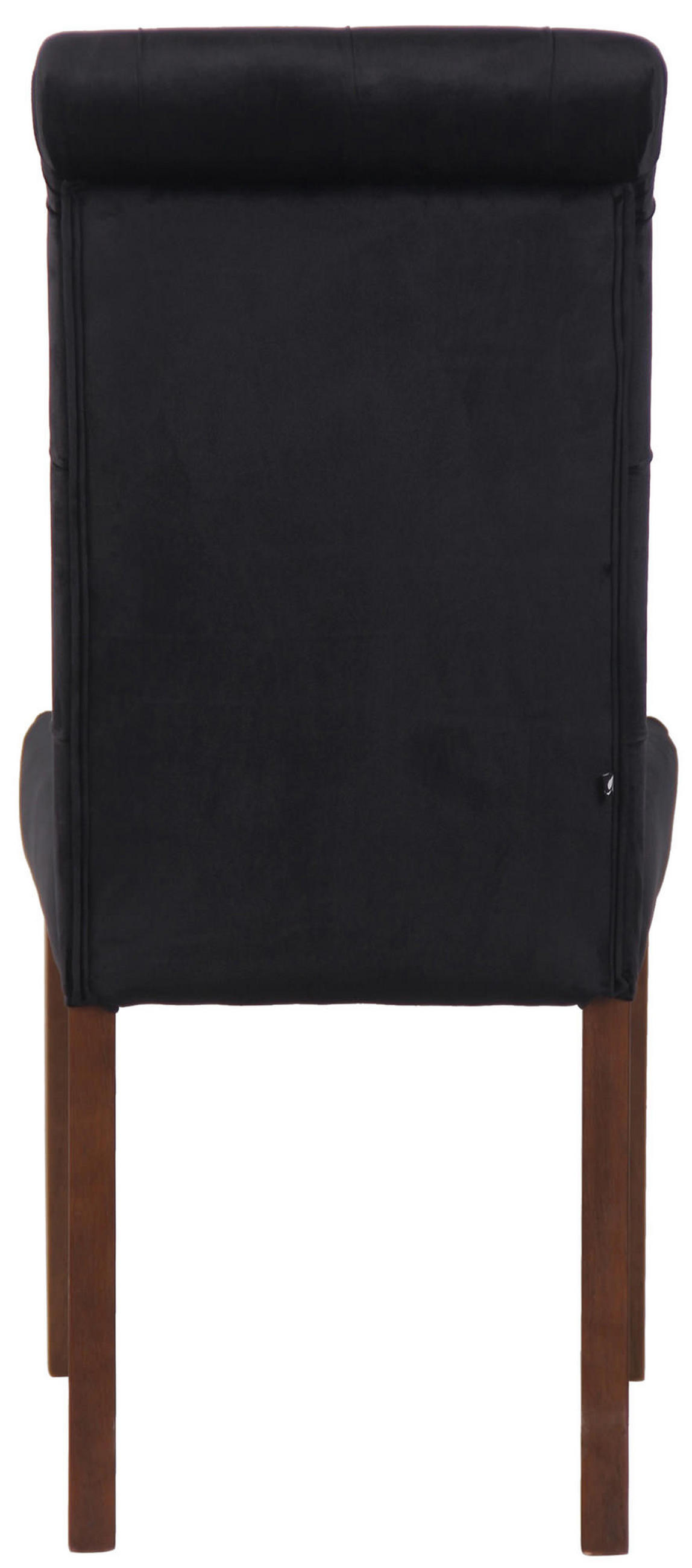 ESSZIMMERSTUHL Lisbon Samt, Gestell Kautschukholz Braun Schwarz - Schwarz/Braun, Holz/Textil (45/98/63cm) - TPFLiving