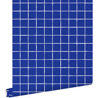 TAPETE Karomuster 50 x 900 cm - Blau, Papier (50/900cm) - ESTAhome