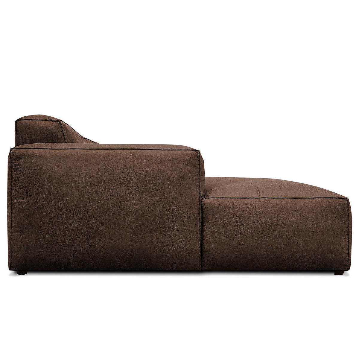 ECKSOFA mit Longchair - Dunkelbraun/Schwarz, Kunststoff (345/170cm) - home24