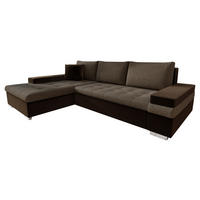 ECKSOFA Bangkok Mini - Silberfarben/Braun, Holz/Textil (274/182cm) - MIRJAN24