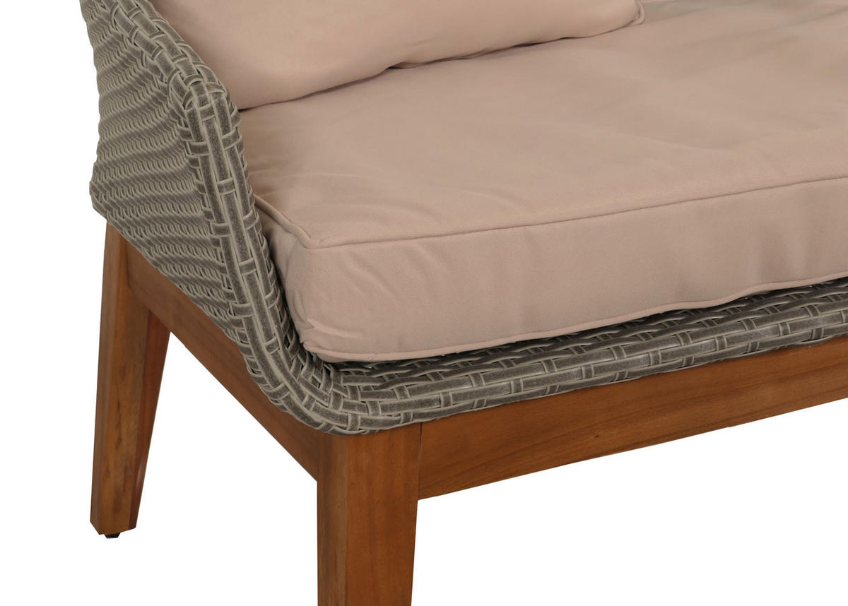 GARTENGARNITUR Grau, Beige - Beige/Grau, Holz - MCW