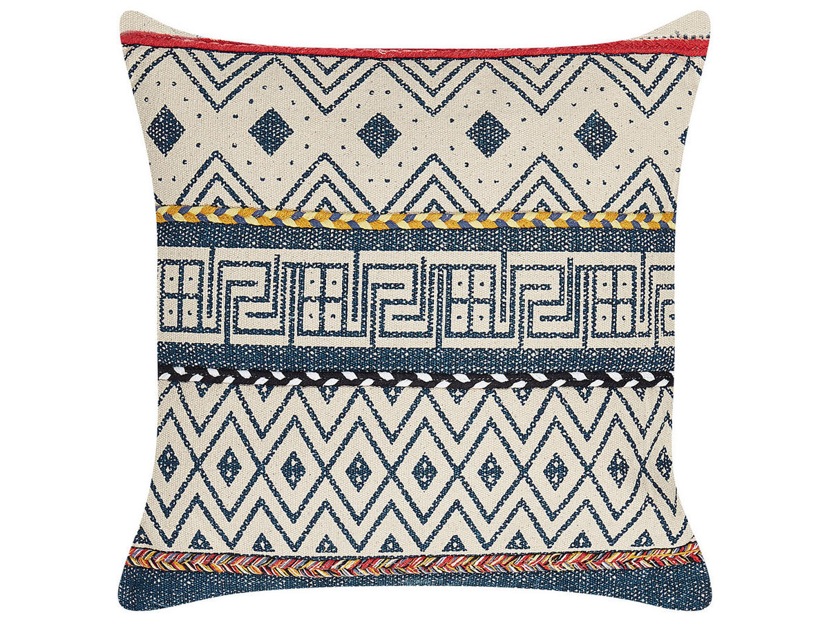 DEKOKISSEN 2er-Set Bunt 50/50 cm Souk - Multicolor, Naturmaterialien/Textil (50/50cm) - Beliani