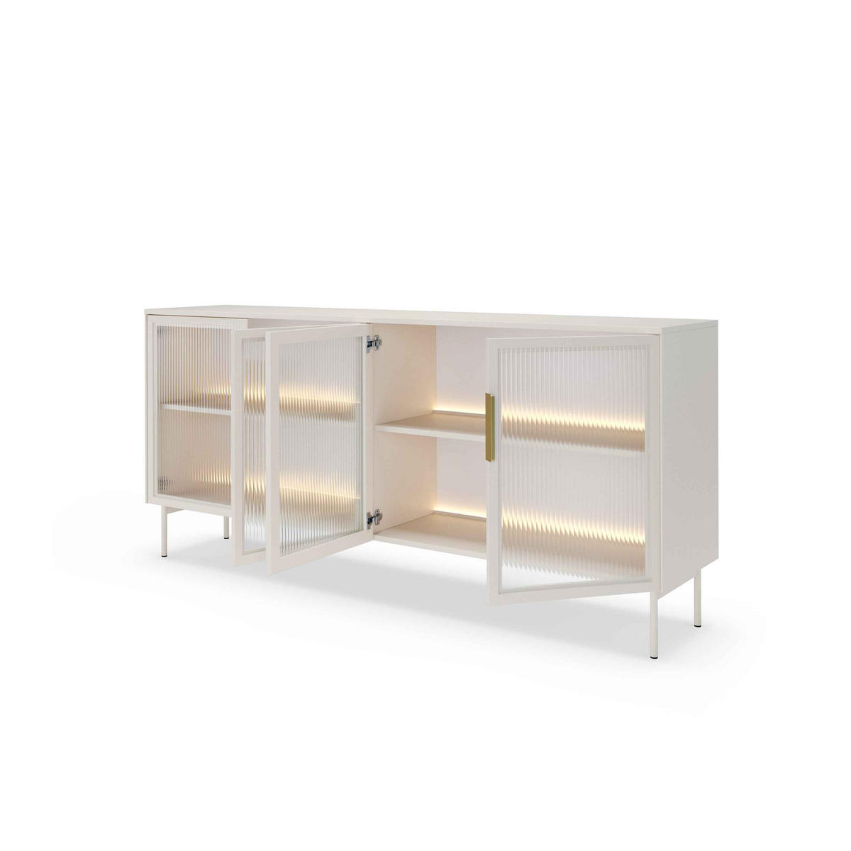 KOMMODE Lummer Kaschmir - Hellgrau, Holzwerkstoff (181.3/82.6/39.3cm) - Pillovely