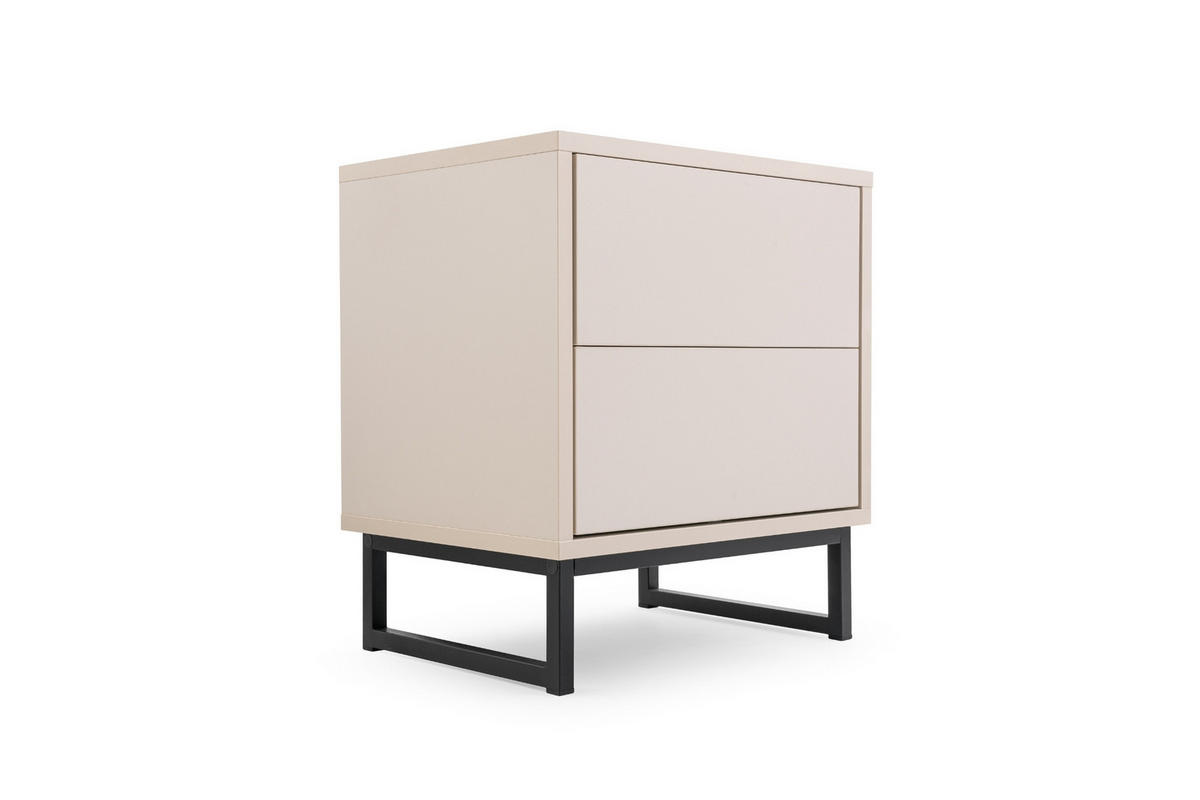 NACHTTISCH GENEVE 43/49/34 cm in Sandbeige - Beige, Holzwerkstoff (43/49/34cm) - Deine Möbel 24