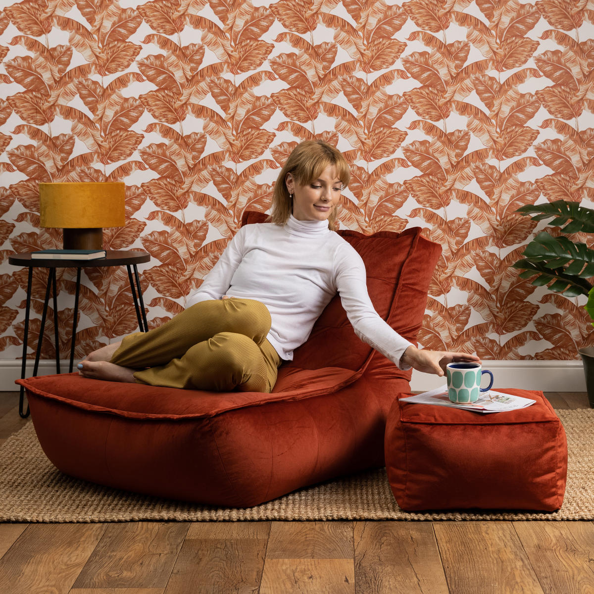 SITZPOUF Amara - Orange, Kunststoff (42/24/42cm) - icon