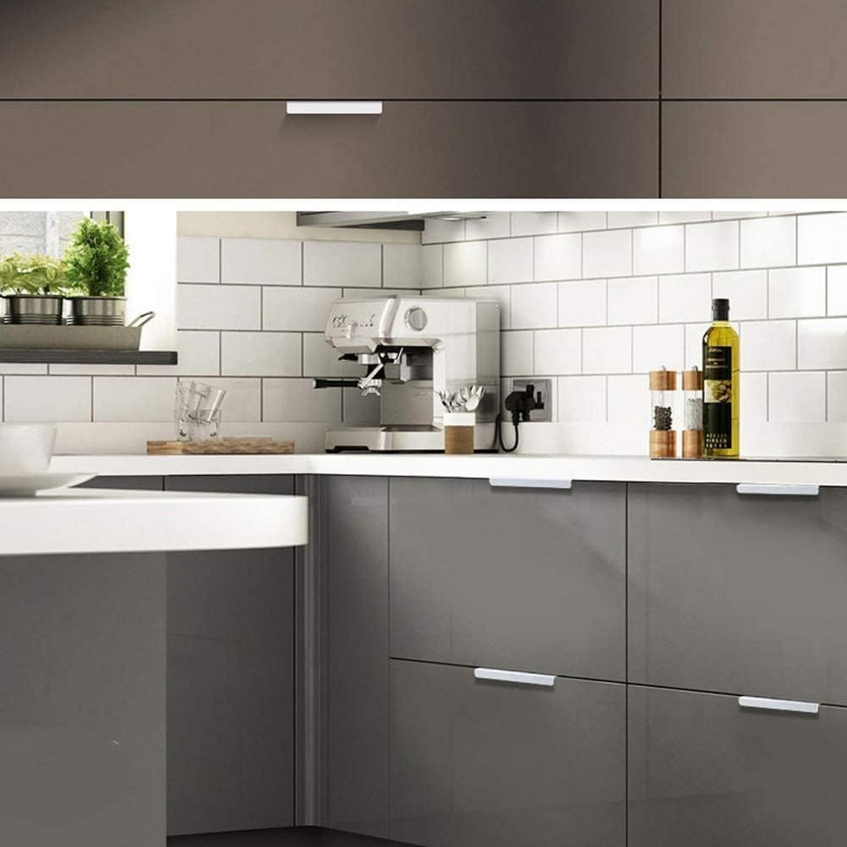MÖBELGRIFF Silber 10er-Set 128 mm Aluminium - Multicolor, Metall (3.5/2/15cm)