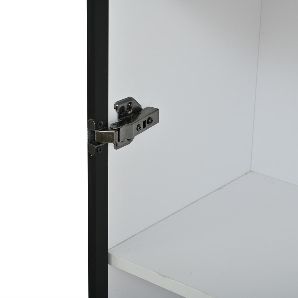 VITRINE 120/32/200 cm aus MDF mit Glastüren, LED-Beleuchtung und Sanftschluss Weiß - Weiß, Holzwerkstoff (120/200/32cm) - Modenvie