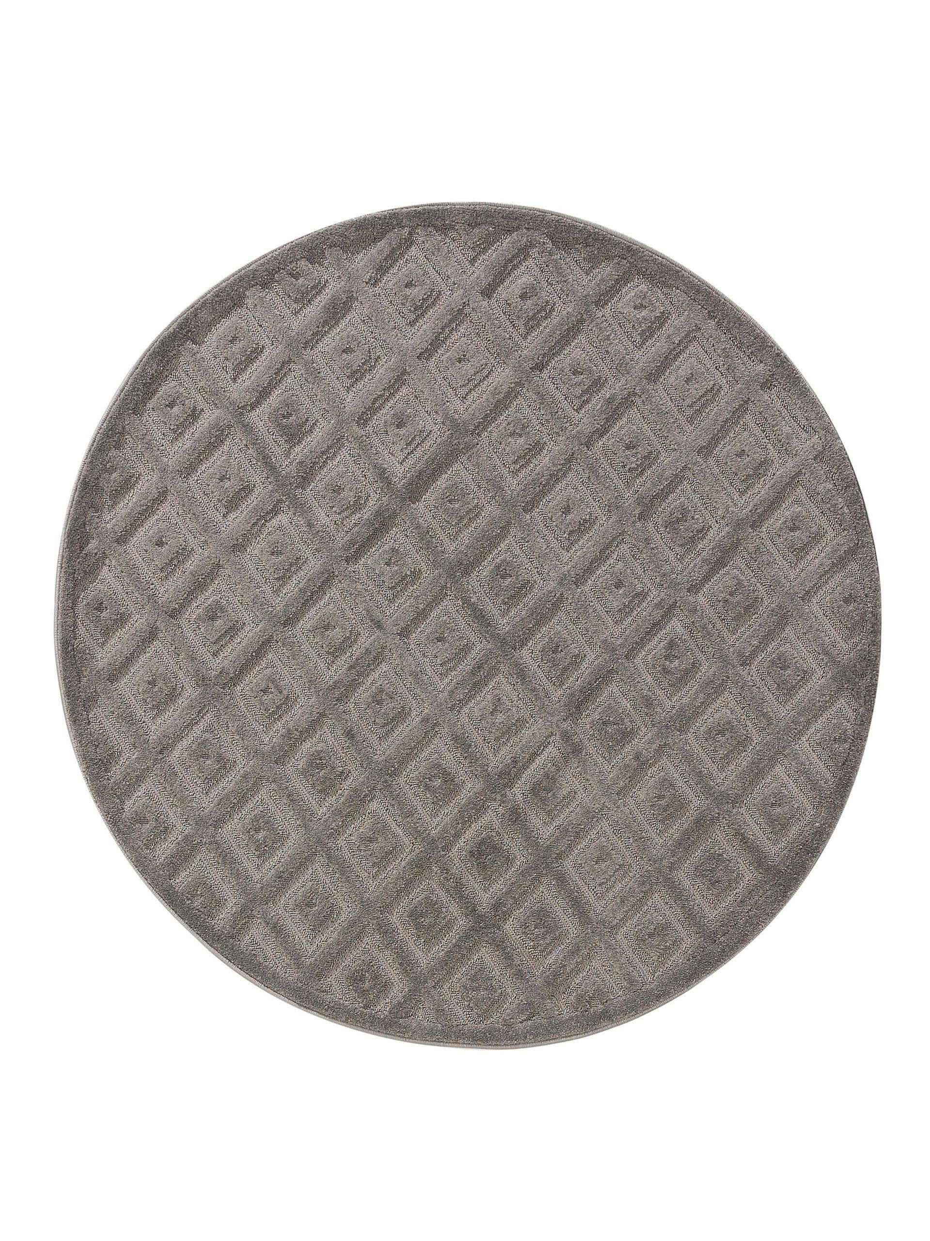 TEPPICH Leo Hellgrau ø 200 cm rund - Hellgrau, Kunststoff (200/200cm) - benuta