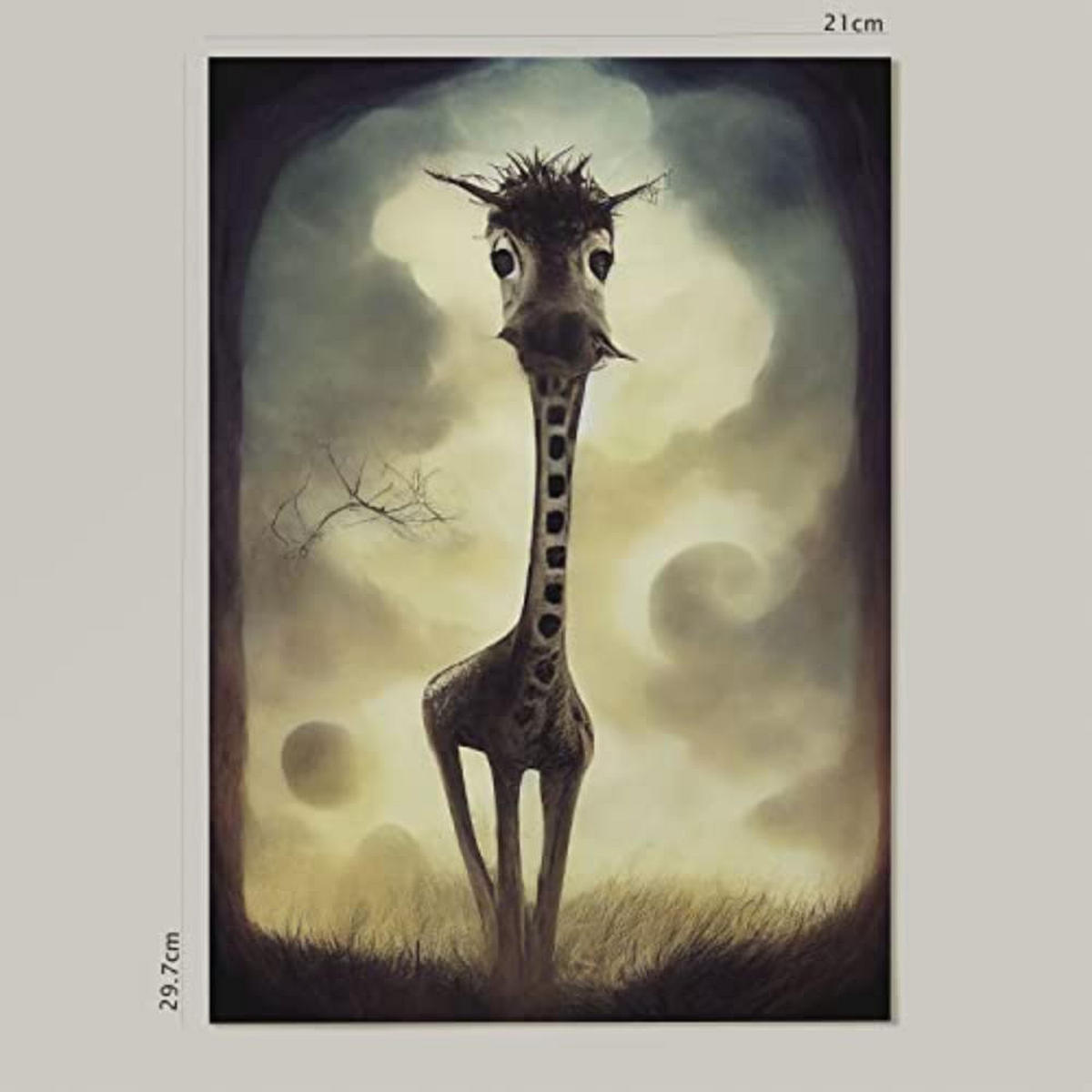 POSTER Set mit 4 Vierbeiner Tier im T Burton Goth Stil A4 Rahmenlos - Klar, Papier (29.7/3cm) - Nacnic