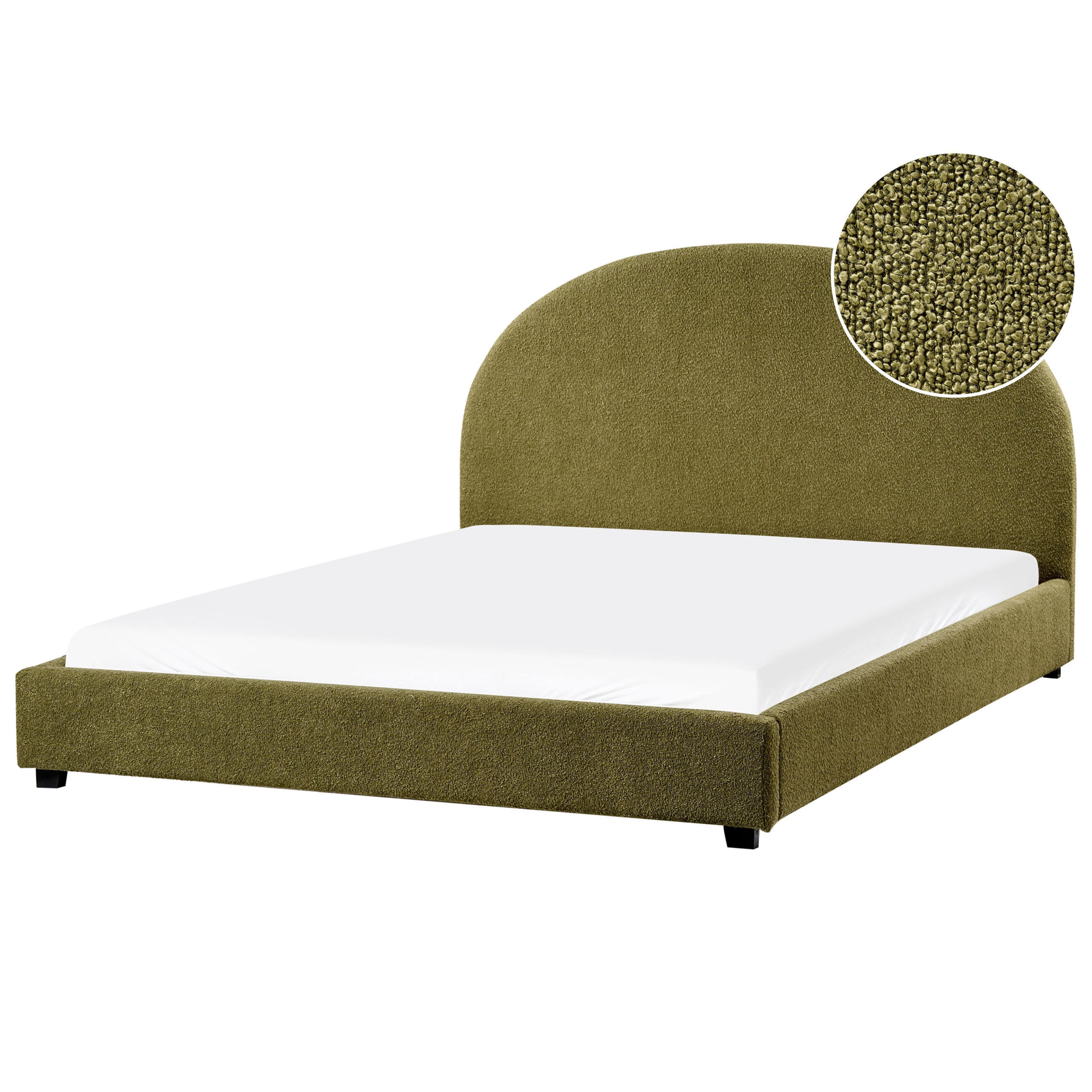 PAT cu somiera 160/200 cm bouclé verde oliv Vaucluse