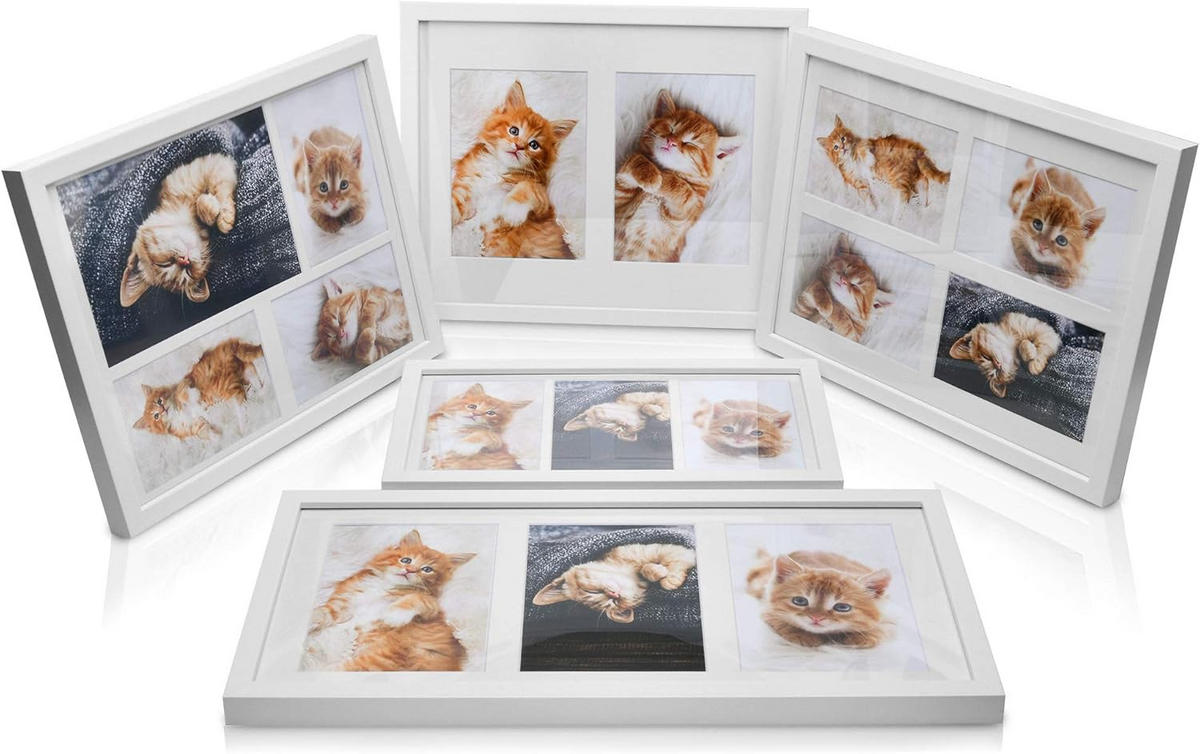 BILDERRAHMEN Galeria 9x13cm Weiß (5tlg) - Weiß, Holzwerkstoff (19/2/25cm) - BoMoe