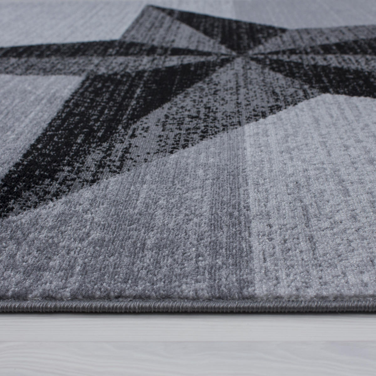 TEPPICH Kurzflor Sterne-Muster Polypropylen Wohnzimmer Grau Läufer 80x150 - Grau, Textil (80/150cm) - KADIMA DESIGN