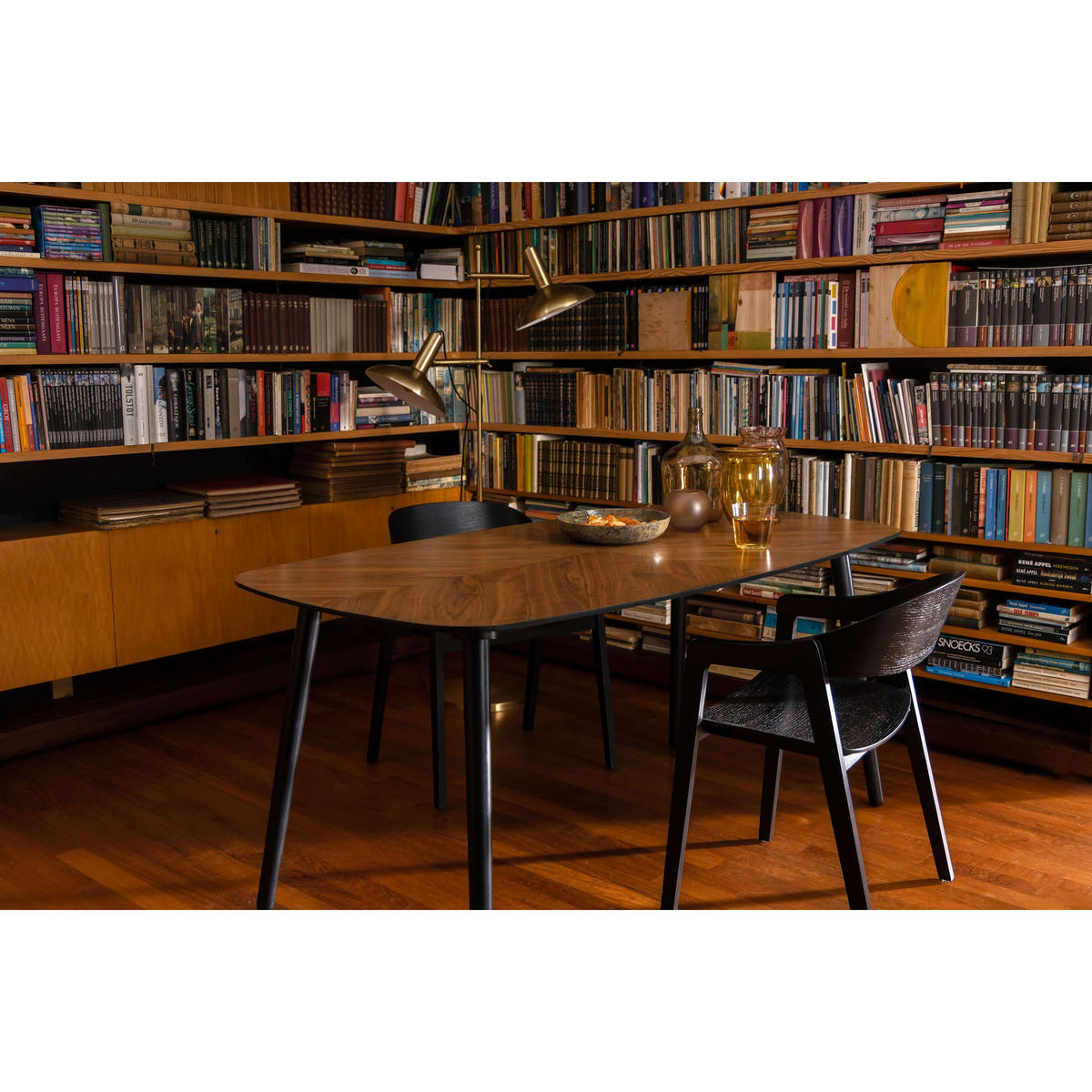 ESSZIMMERSTUHL Westlake Armlehne Schwarz - 2 er Set - Braun, Holzwerkstoff (58/76/52cm) - Dutchbone